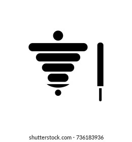 doner kebab food icon, vector illustration, black sign on isolated background