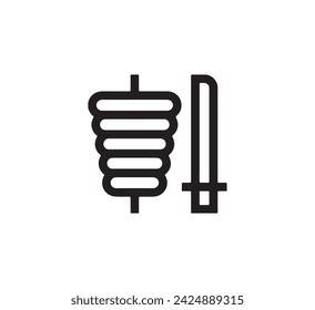 vector de icono de doner kebab. Signo de estilo lineal para concepto móvil y diseño web. ilustración de símbolo de kebab doner. Gráficos vectoriales - Vector.