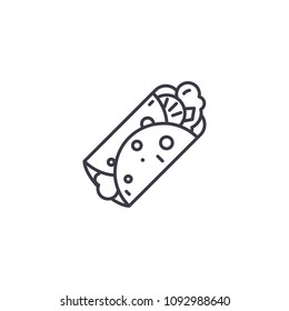 Doner kebab linear icon concept. Doner kebab line vector sign, symbol, illustration.