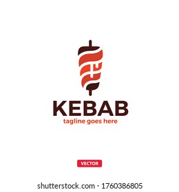 Doner Kebab Logo Icon. Vector Turkish and Arabian Fast Food Restaurant