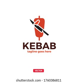 Doner Kebab Logo Icon. Vector Turkish and Arabian Fast Food Restaurant