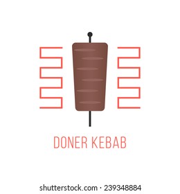 doner kebab logo isolated on white background. concept of quick meals, street food, small business and light snack. flat style trendy modern design vector illustration