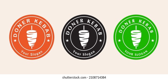 Doner kebab logo for restaurants and markets. Doner kebab logo template. EPS10 vector illustration.