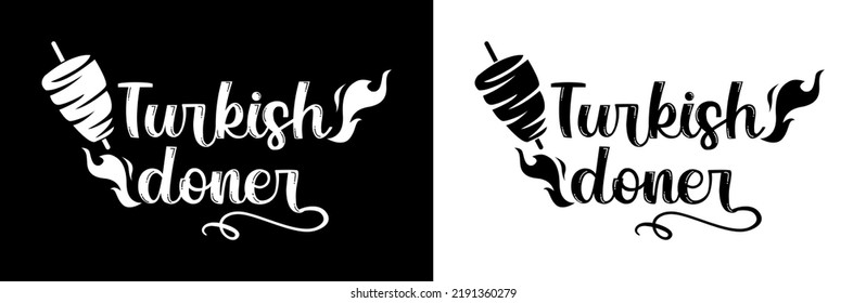 Doner kebab logo for restaurants and markets. Doner kebab logo template. EPS10 vector illustration.