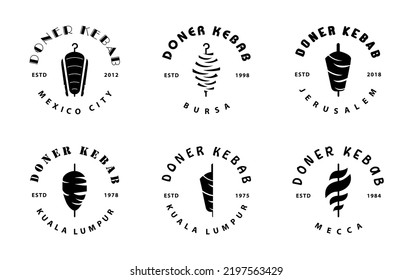 Doner kebab logo for restaurants and markets. Doner kebab logo template. EPS10 vector illustration.