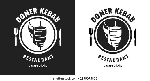 Doner kebab logo for restaurants and markets. Doner kebab logo template. EPS10 vector illustration.