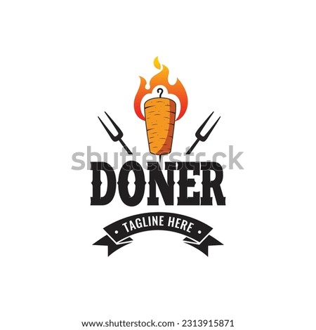 Doner Kebab Logo Template. Doner kebab logo for restaurants and markets.