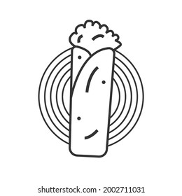 Doner Kebab logo template with sandwich kebab and grill