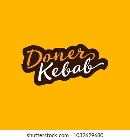 Doner kebab logo templates. Vector creative labels for Turkish and Arabian fast food restaurant.