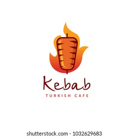 Doner kebab logo templates. Vector creative labels for Turkish and Arabian fast food restaurant.