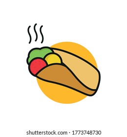 Plantillas de logotipo de Doner kebab. Etiquetas creativas vectoriales para el restaurante de comida rápida turco y árabe. icono del logotipo kebab.