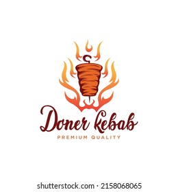 Doner kebab logo templates. Vector creative labels for Turkish and Arabian fast food restaurant.