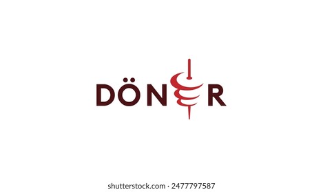 Doner kebab logo templates. Vector creative labels for Turkish and Arabian fast food restaurant.