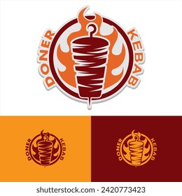 doner kebab logo,label templates.for restaurants turkish and arabian and markets.