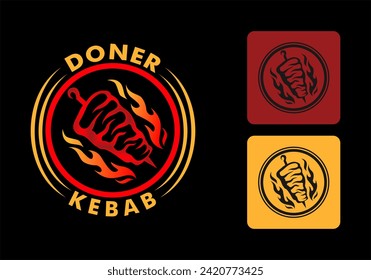 doner kebab logo,label templates.for restaurants turkish and arabian and markets.