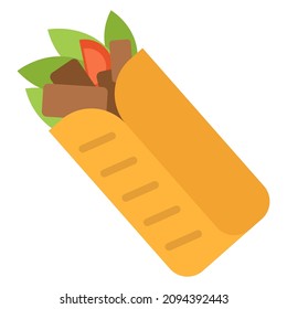 doner kebab sandwich flat clipart vector illustration