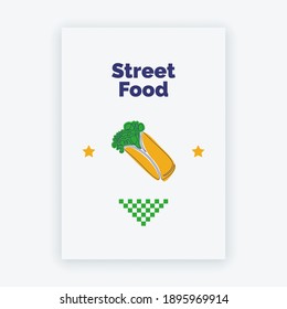 Doner kebab and shawarma abstract poster. Snack, meal, food design for logo, billboard, banner. Vector illustration minimalist style