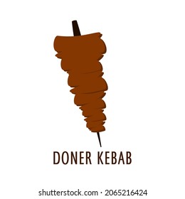 Doner kebab sign, icon for design on white background, vector illustration