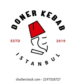 Doner Kebab vector logo design. Fast Food Restaurant Design elements for logo, label, emblem, sign. Vector.