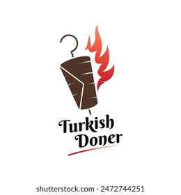 Doner Kebab Vector Logo Design. Emblem for Bar or Restaurant.