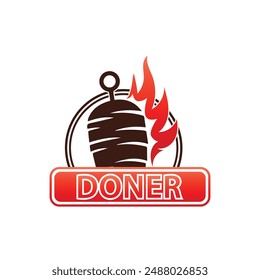 Doner logo design, Shawarma logo, kebab logo template