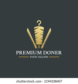 Doner Logo Or Doner Kebab Logo For Doner Kebab Restaurant Symbol. For Turkish Restaurant Symbols, Specifically the Döner Kebab.