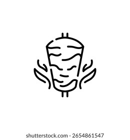 Ícone de cuspir doner. Simples ícone do doner spit para mídias sociais, app e web design. Ilustração vetorial