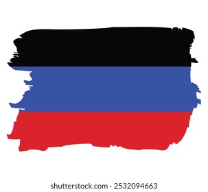 Donetsk People's Republic flag design with grunge brush stroke. Vector illustration