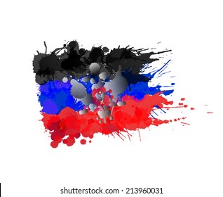 Donetsk People's Republic flag made of colorful splashes