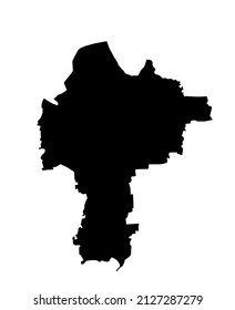 Imagen de silueta vectorial de la República de Donetsk aislada en fondo blanco. Autoproclamada república Parte del territorio del este de Ucrania.