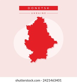 Donetsk peoples Republic map vector silhouette illustration isolated on white background. Self proclaimed republic Part of Eastern Ukraine territory.