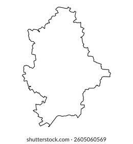 Donetsk region of Ukraine vector Outline Map Donetsk region Borders