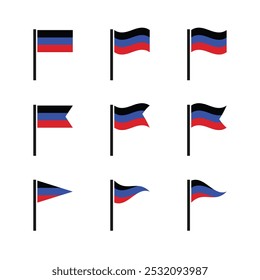 Donetsk Republic flag collections set. Vector illustration.