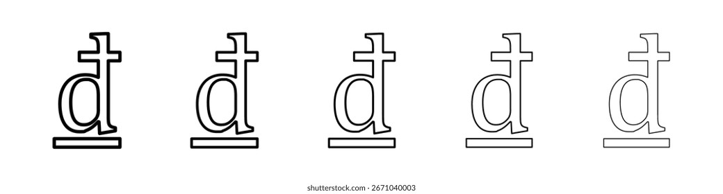 Dong-Symbol-Logo in Strichlinien Sammlung