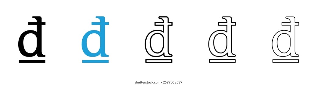 Dong icons vector illustrations in black and blue colors for web and ui designs
