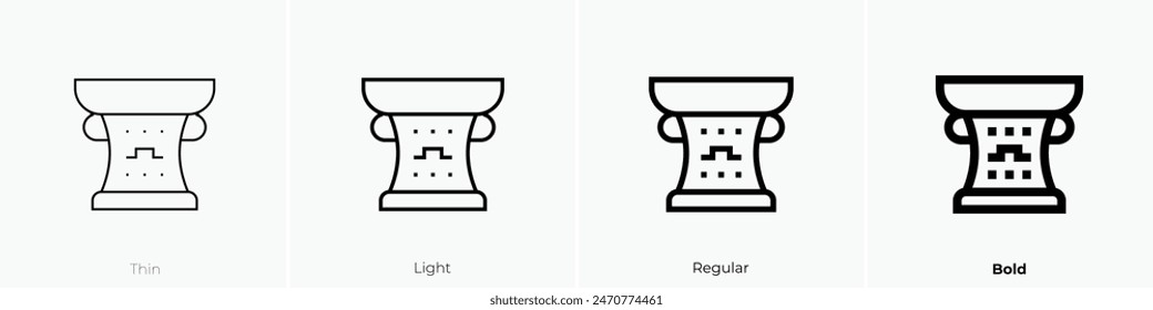 dong son icon. Thin, Light Regular And Bold style design isolated on white background