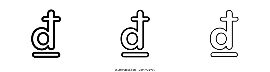 Dong thin line vector icon set.