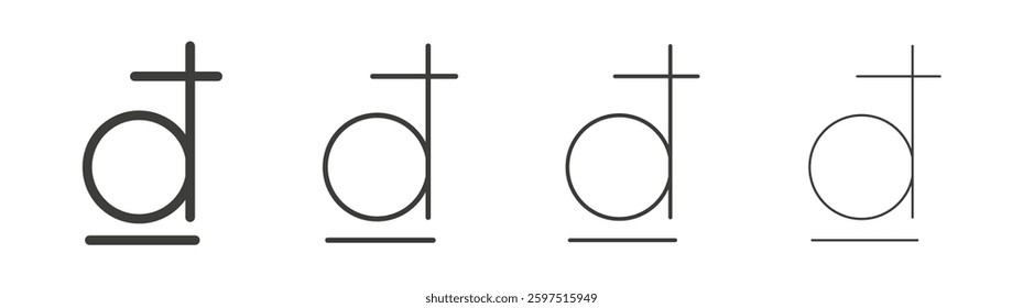 Dong vector icon set in black and white color.