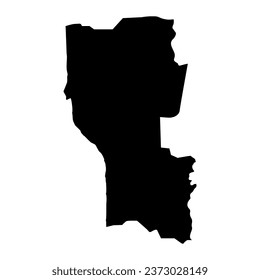 Mapa del departamento de Donga, división administrativa de Benín.