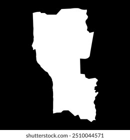 Mapa do departamento de Donga, divisão administrativa do Benim.
