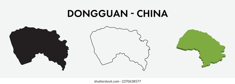 Dongguan China city map set vector illustration design isolated on white background. Concept of travel and geography.