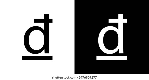 Dongvektor-Symbol auf weißem Hintergrund gesetzt.