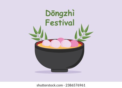 Dongzhi festival concept. Colored flat vector illustration isolated.