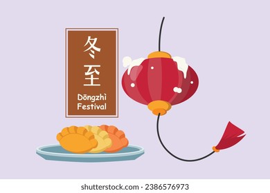 Dongzhi festival concept. Colored flat vector illustration isolated.