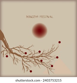 Dongzhi Festival greeting card for Winter Solstice celebration in Asia