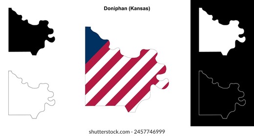 Doniphan County (Kansas) outline map set