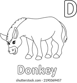 Donkey Alphabet ABC Coloring Page D