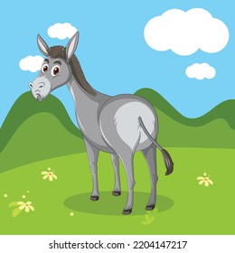 Donkey Animal Cartoon Character Illutrator Stock Vector (Royalty Free ...