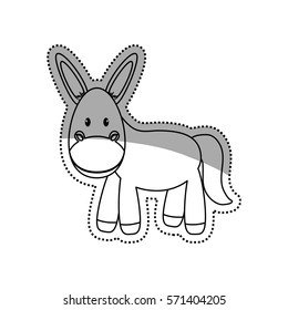 Donkey animal cartoon icon vector illustration graphic design