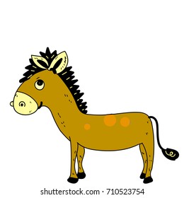 Donkey animal cartoon vector funny pet wallpaper smile face background 